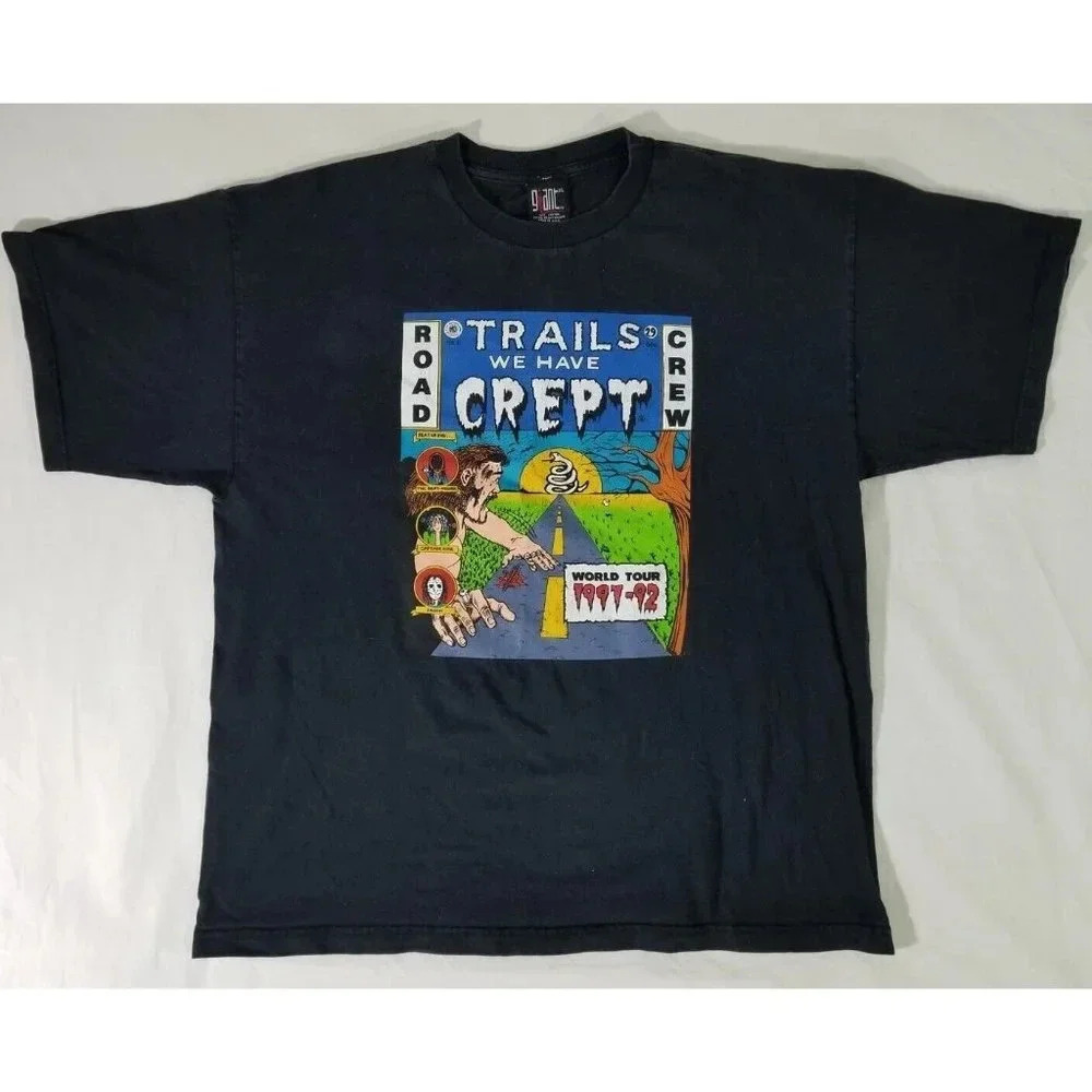 90s Metallic Trails We Have Crept Rock Music Band Tour T Shirt Men XL Giant Tag
